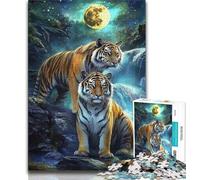 Puzzle per adulti e adolescenti, 1000 pezzi, puzzle della famiglia della tigre, aiuta il cervello a esercitare i giocattoli avvincenti per coltivare la pazienza, decorazione perfetta (75x50cm)