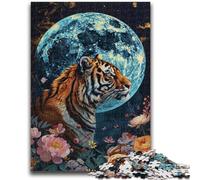 Puzzle per adulti e adolescenti, 1000 pezzi, puzzle Tigre sotto la luna, giocattoli educativi per l'apprendimento, giochi per famiglie, migliora l'amore tra coppie, 38x26cm