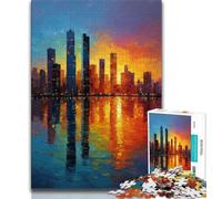 Puzzle per adulti e adolescenti, 1000 pezzi, raffigurante una città dipinta a olio, ideale come regalo per tutta la famiglia, adatto a bambini di età compresa tra 14 e 18 anni (dimensioni 75x50cm)