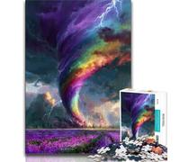 Puzzle per adulti e adolescenti 1000 pezzi Tornado arcobaleno, gioco per famiglie antistress, sfida difficile, rafforza l'amore tra coppie (38x26cm)