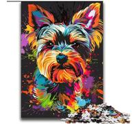 Puzzle per adulti e adolescenti a forma di cane Yorkshire Terrier, regalo di compleanno per ammazzare il tempo in casa, regali, decorazione da parete per 14+ anni (70x100cm)