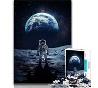 Puzzle per adulti e adolescenti Astronauti sulla Luna Puzzle per adulti con poster abbinato e foglio di quiz per bambini dai 14 anni in su 75x50cm