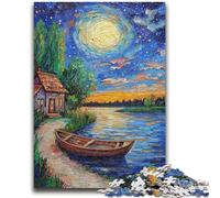 Puzzle per adulti e adolescenti: barca a vela sotto il cielo notturno Puzzle per adolescenti, interessante riduzione dello stress e interazione genitore-figlio (26x38cm)