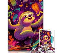 Puzzle per adulti e adolescenti, bradipo dei cartoni animati, attività divertenti da fare a casa, ideali come regali per tutta la famiglia dai 14 anni in su, 38x26cm