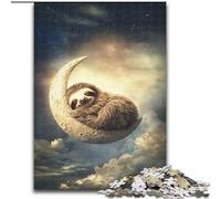 Puzzle per adulti e adolescenti Bradipo sulla luna, gioco per famiglie antistress, sfida difficile, un'opera d'arte per bambini dai 14 anni in su (dimensioni 26x38cm)