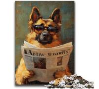 Puzzle per adulti e adolescenti Cane da pastore che legge il giornale Adatto dai 14 anni in su Adatto per coppie Regali per amici e familiari 26x38cm