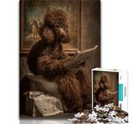 Puzzle per adulti e adolescenti con barboncino nel water, puzzle con assemblaggio di modelli, attività divertenti da fare a casa, regalo di compleanno, regali da viaggio (50x75cm)