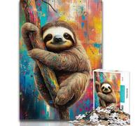 Puzzle per adulti e adolescenti con bradipi che si arrampicano sugli alberi, aiuta il cervello a esercitare i giocattoli avvincenti per coltivare la pazienza, ottimo regalo, 50x75cm
