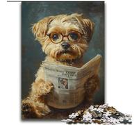 Puzzle per adulti e adolescenti con cane che legge il giornale, 2000 pezzi, giocattoli avvincenti per la decorazione della casa (70x100cm)