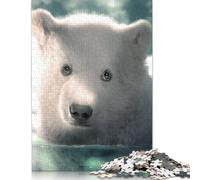 Puzzle per adulti e adolescenti con cucciolo di orso polare, 500 pezzi, puzzle per adulti, giochi di puzzle sostenibili, regali di Natale, 500 pezzi (52x38 cm)