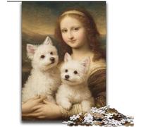 Puzzle per adulti e adolescenti con la Gioconda e il Cane, puzzle, giocattoli di gioco stimolanti, ogni pezzo è unico - gioco stimolante e divertente per tutta la famiglia (70x100cm)