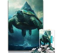 Puzzle per adulti e adolescenti con paesaggio dell'isola delle tartarughe, per ammazzare il tempo durante le vacanze, con pezzi completamente interconnessi e di forma casuale (38x26cm)
