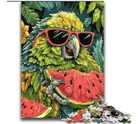 Puzzle per adulti e adolescenti con pappagallo che mangia anguria, giochi divertenti e attività divertenti a casa, regali di compleanno, regali da viaggio (70x100cm)
