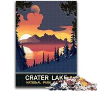 Puzzle per adulti e adolescenti con tramonto sul lago Crater, gioco educativo per famiglie, adatto per la decorazione del desktop, 1000 pezzi (50x75cm)