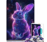 Puzzle per adulti e adolescenti Coniglietto al neon, aiuta il cervello a esercitare giocattoli avvincenti per coltivare la pazienza Decorazione perfetta 38x26cm