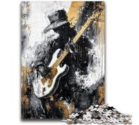 Puzzle per adulti e adolescenti da 1000 pezzi con chitarra che suona, dipinto a olio, antistress, sfida difficile, ideale come regalo per tutta la famiglia, 26x38cm