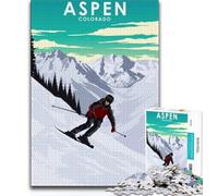 Puzzle per adulti e adolescenti della stazione sciistica di Aspen, Colorado, giochi educativi, antistress, fantastici regali e giocattoli, 38x26cm