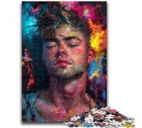 Puzzle per adulti e adolescenti, dipinto a olio raffigurante un uomo, antistress, sfida difficile, ideale come regalo per tutta la famiglia, 50x75cm