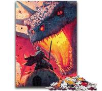 Puzzle per adulti e adolescenti, Dragon Knight, puzzle per adulti, sfida di intelligenza cerebrale, giocattoli avvincenti per la decorazione della casa (75x50cm)