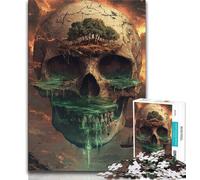 Puzzle per adulti e adolescenti Fantasy Skeleton Landscape 1000 pezzi, gioco stimolante, ideale come regalo per tutta la famiglia (dimensioni 75x50cm)