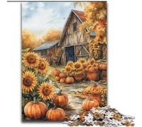 Puzzle per adulti e adolescenti Fattoria Zucca Girasole, per 14+ Gioco impegnativo come regalo per tutta la famiglia e gli amici (dimensioni 26x38cm)