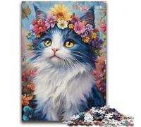 Puzzle per adulti e adolescenti Fiori e gatti Giochi educativi Decorazione per la casa Collezione di artisti, Belle arti 38x26cm