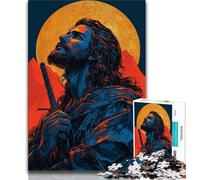 Puzzle per adulti e adolescenti Gesù d'oro, attività divertenti da fare a casa, ideali come regalo per tutta la famiglia dai 14 anni in su, 38x26cm