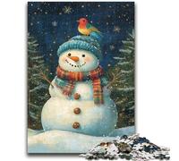 Puzzle per adulti e adolescenti, giocattoli da gioco stimolanti a tema natalizio con pupazzo di neve, ideali come regalo per tutta la famiglia dai 14 anni in su, 26x38cm