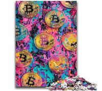 Puzzle per adulti e adolescenti Graffiti Bitcoin Gioco stimolante Giocattoli Offerta come regalo per tutta la famiglia per età 14+ 50x75cm