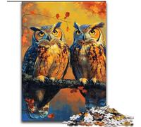 Puzzle per adulti e adolescenti Gufo, gioco per famiglie antistress, sfida difficile, un'opera d'arte per bambini dai 14 anni in su (dimensioni 26x38cm)