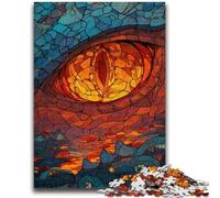 Puzzle per adulti e adolescenti in vetro colorato con occhio di drago, difficili da completare ma divertenti e divertenti, regali unici per compleanni e anniversari, 50x75cm