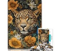Puzzle per adulti e adolescenti Leopardo dorato, giochi educativi Decorazione per la casa Gioco educativo per compleanno, Natale (38x26cm)