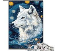 Puzzle per adulti e adolescenti "Lupo sotto il cielo notturno", gioco per famiglie, antistress, sfida difficile, fantastici regali e giocattoli (50x75cm)
