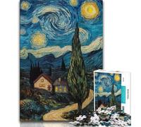 Puzzle per adulti e adolescenti Montagna dipinta di notte cielo 1000 pezzi per adulti, giochi educativi decorazione della casa adatto per la decorazione della scrivania (dimensioni 75x50cm)