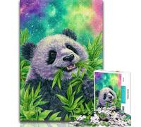 Puzzle per adulti e adolescenti Panda nella foresta di bambù, giochi educativi Decorazione per la casa Gioco educativo per compleanno, Natale (38x26cm)