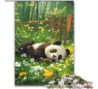 Puzzle per adulti e adolescenti Panda nell'erba, giocattoli per l'intrattenimento della famiglia, ideali come regali per tutta la famiglia dai 14 anni in su (dimensioni 26x38cm)