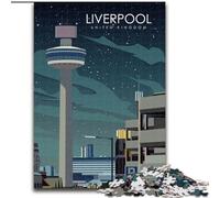 Puzzle per adulti e adolescenti, poster di viaggio di Liverpool, giochi educativi, decorazione per la casa, adatti per la decorazione del desktop, 26x38cm