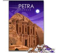 Puzzle per adulti e adolescenti, poster di viaggio di Petra, Giordania, antistress, sfida difficile, regali di Babbo Natale segreto per bambini dai 14 anni in su, 50x75cm