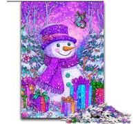 Puzzle per adulti e adolescenti Pupazzo di neve di Natale, gioco per famiglie antistress, sfida difficile, un'opera d'arte per bambini dai 14 anni in su (dimensioni 26x38cm)