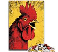 Puzzle per adulti e adolescenti, puzzle a forma di gallo rosso, antistress, sfida difficile, regalo per tutta la famiglia, 50x75cm