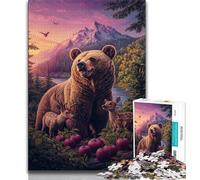 Puzzle per adulti e adolescenti, puzzle a forma di rosa, orso bruno, giocattolo educativo intellettuale decomprimente, regalo di compleanno, 50x75cm
