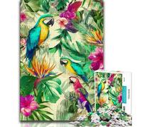 Puzzle per adulti e adolescenti, puzzle a tema pappagallo tropicale, antistress, per ammazzare il tempo in casa, regali di compleanno e regali unici per bambini dai 14 anni in su, 38x26cm