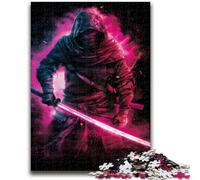 Puzzle per adulti e adolescenti, puzzle al neon, samurai warrior war, adatti dai 14 anni in su, giochi per famiglie, ideali come regalo per tutta la famiglia, 50x75cm
