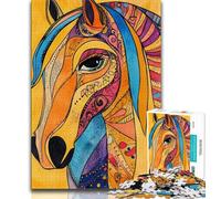 Puzzle per adulti e adolescenti, puzzle artistici a forma di cavallo, giocattolo educativo antistress, ideale come regalo per tutta la famiglia, 50x75cm