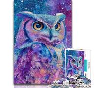 Puzzle per adulti e adolescenti, puzzle artistici a forma di gufo, gioco stimolante, ideale come regalo per tutta la famiglia (38x26cm)
