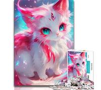 Puzzle per adulti e adolescenti, puzzle artistici, gattino dio, gioco educativo per famiglie, adatto per la decorazione del desktop (38x26cm)