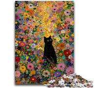 Puzzle per adulti e adolescenti, puzzle artistico astratto con gatto nero da 1000 pezzi, per bambini dai 14 anni in su, interessanti regali per ridurre lo stress, per amici e familiari, 26x38cm