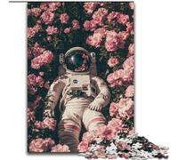 Puzzle per adulti e adolescenti Puzzle Astronauta nel mare di fiori Giocattoli Giochi educativi Antistress Ottimi regali e giocattoli 26x38cm