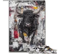 Puzzle per adulti e adolescenti, puzzle Black Gold Bull, giocattoli da gioco, ogni pezzo è unico - gioco divertente e stimolante per tutta la famiglia, adatto a bambini dai 14 anni dimensioni 50x75cm