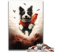 Puzzle per adulti e adolescenti, puzzle Border Collie che corre, giocattolo educativo intellettuale decomprimente, regalo di compleanno, regali, arte murale 50X75CM